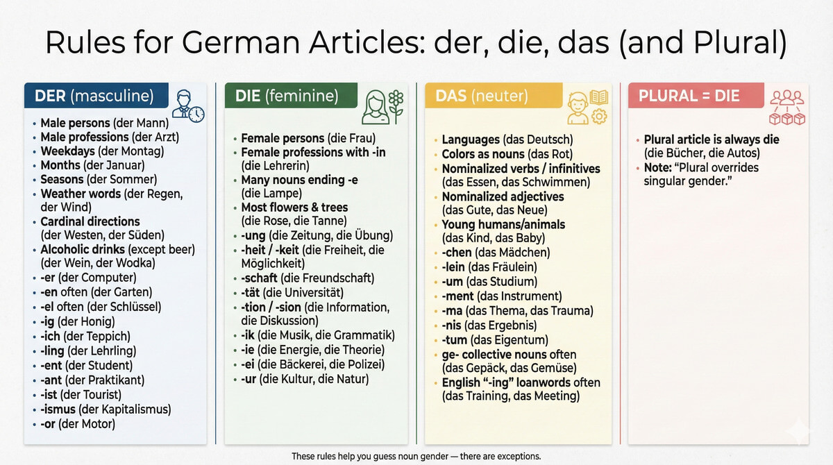 German Articles Der Die Das Rules Charts Examples German Articles Der Die Das Rules Charts Examples